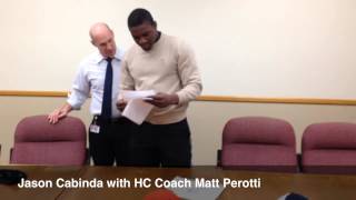 Hunterdon Centrals Jason Cabinda signs with Penn State [upl. by Assyl]