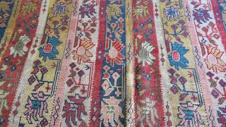 19th Century Turkish Oushak Botanic Handwoven Wool Rug BB4773 [upl. by Jacquelin313]