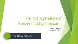 Aspen Plus V100 Series  Chapter 1 The Hydrogenation of Benzene to Cyclohexane Part 1 [upl. by Nyraa]