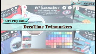 DecoTime Twinmarkers Brush amp Fine Tip Alcohol Markers  Review amp Compare [upl. by Akihsar]