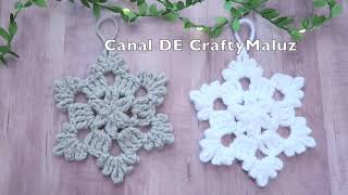 CROCHET TUTORIAL Adorno de navidad Copo de Nieve a crochet paso a paso adornos Navideños [upl. by Ahtan]