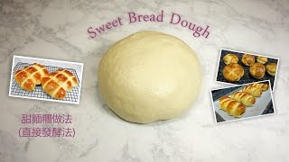 Basic Sweet Bread Dough Recipe  基本甜麵糰做法 直接發酵法 [upl. by Leinadnhoj]