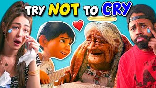 Adults React To Try Not To Cry Challenge  Saddest Animations [upl. by Teerprug]