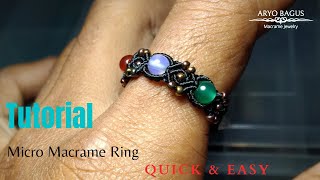 micro macrame ring tutorial  dwimacrame 010 macramering cincinunik tutorialcincintali [upl. by Barbette120]