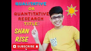 Identifying Qualitative from Quantitative Research Title I Simple Tips for Beginners in Research [upl. by Asenab489]