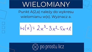 Punkt A2a należy do wykresu wielomianu wx Wyznacz a [upl. by Rexer]