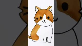 Cute baby cat drawing 😍  Easy cat drawing youtubeshorts cat [upl. by Haeluj]