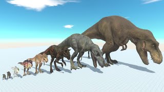 TREX OF EVOLUTION Strongest Dinosaur Size Comparison Tyrannosaurus Rex VS Godzilla Jurassic World [upl. by Pen162]