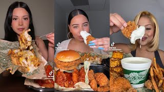 WINGSTOP MUKBANG  TIKTOK FOOD COMPILATION [upl. by Ayojal]