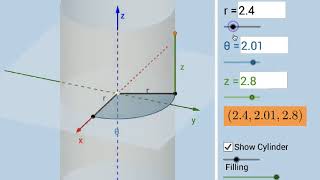 Plotting Points Using Cylindrical Coordinates Dynamic amp Modifiable Illustrator [upl. by Kylila149]