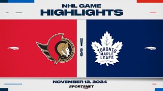 NHL Highlights  Senators vs Maple Leafs  November 12 2024 [upl. by Keefer632]