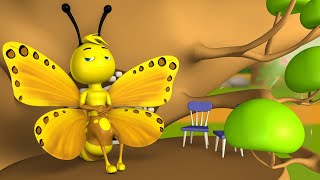 The Lazy Butterflies 3D Animated Hindi Moral Stories Kids आलसी तितलियाँ कहानी Animals Tales [upl. by Rena]