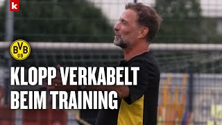 Klopp sorgt bei BVBRückkehr für Lacher quotHat jemand ein Pulsmessgerätquot  Borussia Dortmund [upl. by Anitsim353]