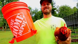 DIY Automatic Chicken Water System from 5 Gallon Buckets [upl. by Dlawso]