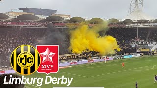 Limburg Derby  Roda Kerkrade vs MVV Maastricht  Choreo Pyro and last minute game winning Goal [upl. by Shara]