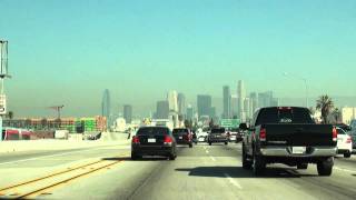 Northbound I110 Harbor Freeway in Los Angeles CA [upl. by Stonwin]