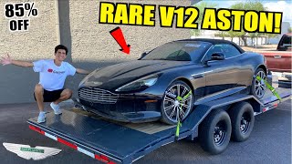 We Bought a RARE V12 Aston Martin Wrecked at Salvage Auction Sight Unseen [upl. by Jay]