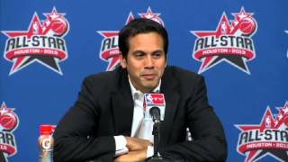 AllStar Postgame Erik Spoelstra  2013 NBA AllStar Game  Feb 17 2013 [upl. by Carley]