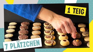 Neue Weihnachtsplätzchen von der Rolle  aus 1 Teig 7 Plätzchen [upl. by Tena398]