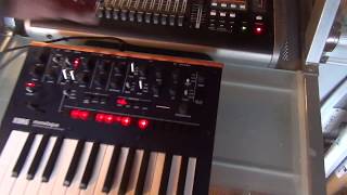 Live 160bpm hard trance Korg Monologue Minilogue Volca Roland TR8 [upl. by Lennor]