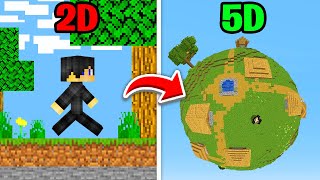 Minecraft but From 2D to 3D to 4D to 5D [upl. by Damara941]