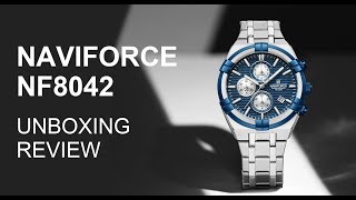 Unboxing Review Naviforce Watch NF8042 New Arrival Japanese Metal Quartz Movement Latest Design [upl. by Ailekahs]