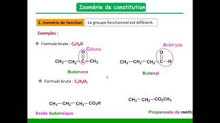 Isomérie de constitution chaîne fonction et position [upl. by Daley]