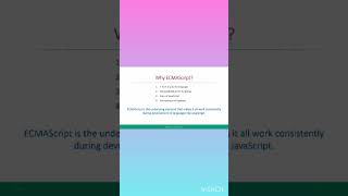 Why Ecmascript used in modern javascript ecmascript6 js javascript javascripttutorial es6 [upl. by Valina]