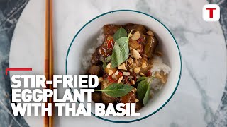 Everyday Gourmet  Stir Fried Eggplant With Thai Basil using Tefal Pro Selection Wokpan [upl. by Bara575]