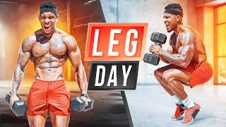 COMPLETE 45 MIN LEG DAY WORKOUTBODY WEIGHT  DUMBBELLS [upl. by Adnihc]