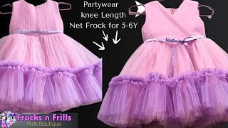 DIY Pink amp Purple Net Frock for 56 Year Olds  Handcrafted Puffy KneeLength playful Dress [upl. by Rosetta]