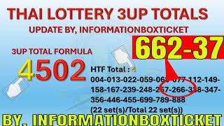 1692024THAI LOTTERY 3UP TOTALS BY INFORMATIONBOXTICKET [upl. by Kathye]