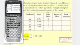 Apportionment HuntingtonHill Method [upl. by Buatti276]