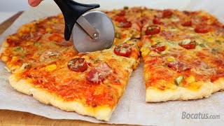 PIZZA CASERA Sin levadura y Sin reposo ¡En 15 minutos [upl. by Novat133]