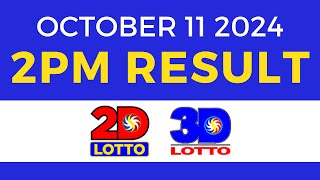 2pm Lotto Result Today October 11 2024  PCSO Swertres Ez2 [upl. by Joh]