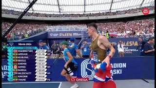 Jakob Ingebrigtsen Wins Mens 3000m Breaks Daniel Komen’s World Record in Silesia  Diamond League [upl. by Ainerol]