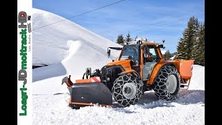 Déneigement 2018 dans les Alpes  Tracteur quotLintrac With Norematquot  Etrave Arvel  Chaines RSC [upl. by Celestina]