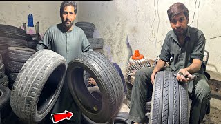 Restoration Of Use Old Tyre  Restore Old tyre Making New [upl. by Anhej]