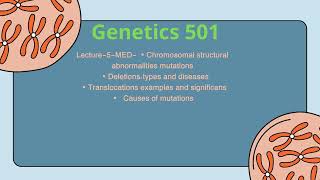 Lecture5GENMEDChromosomal structural DeletionsTranslocationsmutations [upl. by Suedama]