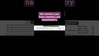 12th chemistry pyq HSC green chemistry and nanochemistry [upl. by Yeknarf]