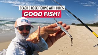 Beach Lure Fishing  Nice Session Catching A Very Good Fish  Fish On [upl. by Shields]