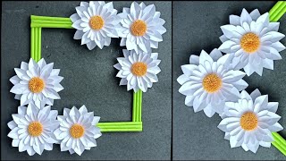 Paper flower Wall Decoration  Room Decoration Ideas  How To Make Easy Paper Wall Hanging [upl. by Yokoyama]