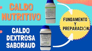 CALDO DEXTROSA SABOURAUD Y CALDO NUTRITIVO l PREPARACIÓN CALDO DEXTROSA MEDIOS DE CULTIVO LIQUIDOS [upl. by Telfer]