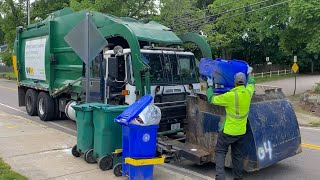 Waste Management Autocar ACX McNeilus Atlantic Series Curotto Can Garbage Truck [upl. by Idoj]