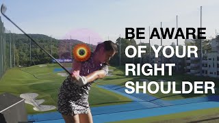 Be Aware of Your Right Shoulder  Golf with Michele Low [upl. by Nywde849]