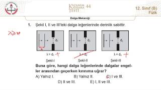 12B MEB Fizik Kazanım Kavrama Testi44 Dalga Mekaniği 20182019 [upl. by Ylevol]