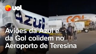 Avião da Azul e da Gol colidem asas no Aeroporto de Teresina veja vídeo [upl. by Drews20]