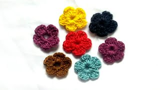 crochet flower  কুশিকাটার ফুল। [upl. by Esorrebma]