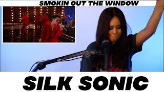 Bruno Mars amp Anderson Paak as Silk Sonic  Smokin Out The Window LIVE AMAs 2021 REACTION [upl. by Man]