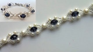 Beaded wedding jewelry pattern How to make an elegant bracelet necklace [upl. by Madi]